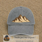 Casquette Gris délavé 100% coton avec motif Montagnes bohèmes 7 cm - image principale
