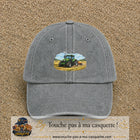 Casquette baseball Gris délavé 100% coton avec motif Tracteur agricole 5 cm - image principale