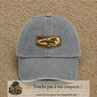 Casquette baseball Gris délavé 100% coton avec visuel Cheval en course 5 cm - image produit principale