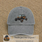 Casquette Gris délavé 100% coton avec motif Buggy tout-terrain orange 7 cm - image principale