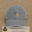 Casquette Gris délavé 100% coton avec motif Pause soleil transat 5 cm - image principale
