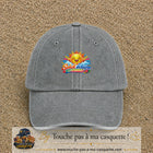Casquette baseball Gris délavé 100% coton avec motif Soleil éclaire notre journée 7 cm - image principale