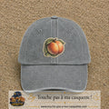 Casquette Gris délavé motif Pêches fruitées 7 cm - vue principale