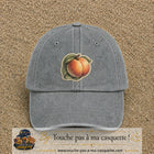 Casquette Gris délavé motif Pêches fruitées 7 cm - vue principale