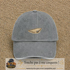 Casquette baseball Gris délavé 100% coton avec motif Terrain de pétanque 5 cm - image principale
