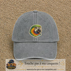 Casquette Gris délavé motif Perroquet tropical 7 cm - vue principale