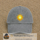 Casquette baseball Gris délavé 100% coton avec motif Soleil rayonnant 7 cm - image principale