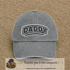 Casquette Gris délavé motif Message Daddy 7 cm - vue principale