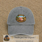 Casquette baseball Gris délavé 100% coton avec visuel Pigcity cochon 7 cm - image produit principale