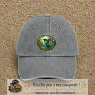 Casquette baseball Gris délavé 100% coton avec visuel Colibri tropical 7 cm - image produit principale