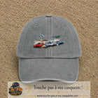 Casquette baseball Gris délavé 100% coton avec motif Voitures de course 7 cm - image principale