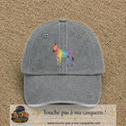 Casquette Gris délavé 100% coton avec motif Zèbre arc-en-ciel 7 cm - image principale