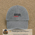 Casquette Gris délavé 100% coton avec motif Social Battery Low 3 cm - image principale