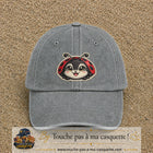 Casquette Gris délavé motif Coccinelle rouge 7 cm - vue principale