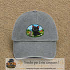 Casquette baseball Gris délavé 100% coton avec visuel Chat et souris à la ferme 7 cm - image produit principale