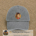 Casquette baseball Gris délavé 100% coton avec visuel Cheval langue tirée 7 cm - image produit principale
