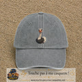 Casquette Gris délavé 100% coton avec motif Autruche souriante 7 cm - image principale