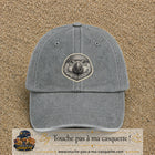 Casquette Gris délavé motif Perroquet rond 7 cm - vue principale