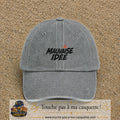 Casquette Gris délavé 100% coton avec motif Mauvaise idée 5 cm - image principale
