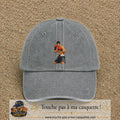 Casquette Gris délavé 100% coton avec motif Boxeur prêt au combat 7 cm - image principale