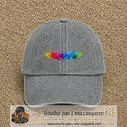 Casquette baseball Gris délavé 100% coton avec visuel Éclaboussure peinture 3 cm - image produit principale