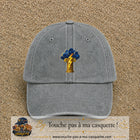 Casquette Gris délavé 100% coton avec motif Orage antique et éclair doré 7 cm - image principale