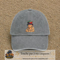 Casquette Gris délavé 100% coton avec motif Portrait homme casquettes 7 cm - image principale