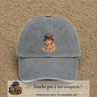 Casquette Gris délavé 100% coton avec motif Portrait homme casquettes 7 cm - image principale
