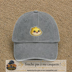 Casquette Gris délavé motif Poussin joyeux 5 cm - vue principale