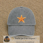Casquette baseball Gris délavé 100% coton avec visuel Étoile de mer 7 cm - image produit principale