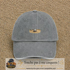 Casquette baseball Gris délavé 100% coton avec motif Boule de pétanque souriante 3 cm - image principale