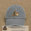 Casquette Gris délavé 100% coton avec motif Fermier et animaux 7 cm - image principale