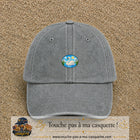 Casquette baseball Gris délavé 100% coton avec visuel Cygne sur lac 3 cm - image produit principale