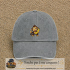 Casquette baseball Gris délavé 100% coton avec motif Singe à la banane 5 cm - image principale