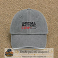 Casquette Gris délavé 100% coton avec motif Social Battery Low 5 cm - image principale