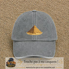 Casquette baseball Gris délavé 100% coton avec motif Pyramide égyptienne 7 cm - image principale