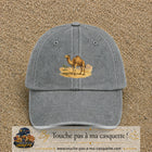 Casquette baseball Gris délavé 100% coton avec motif Chameau du désert 7 cm - image principale