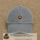 Casquette baseball Gris délavé 100% coton avec visuel Système solaire sphère 3 cm - image produit principale
