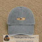 Casquette baseball Gris délavé 100% coton avec motif Boule de pétanque souriante 5 cm - image principale