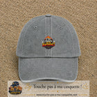 Casquette baseball Gris délavé 100% coton avec visuel C’est l’heure du barbec 5 cm - image produit principale