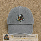 Casquette Gris délavé 100% coton avec motif Pirate souriant navire 7 cm - image principale