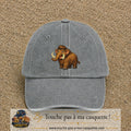 Casquette Gris délavé 100% coton avec motif Mammouth cartoon 7 cm - image principale