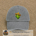 Casquette baseball Gris délavé 100% coton avec visuel Cactus sombrero 7 cm - image produit principale