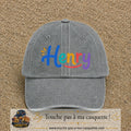 Casquette baseball Gris délavé 100% coton avec visuel Prénom Henry coloré 7 cm - image produit principale