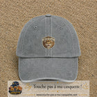 Image principale produit40moyenGR - casquette Gris délavé avec visuel Lion roi je suis le roi 5 cm