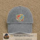 Casquette Gris délavé avec motif Merci coach multisport en 7 cm – vue principale