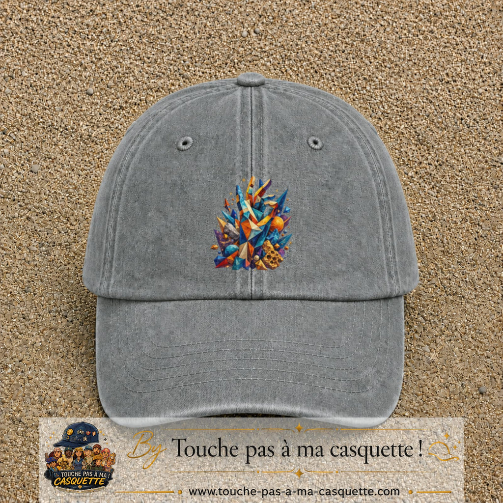 Image principale casquette Gris délavé avec motif Cristaux éclatants 7 cm