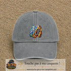Image principale casquette Gris délavé avec motif Mousqueton de montagne 7 cm