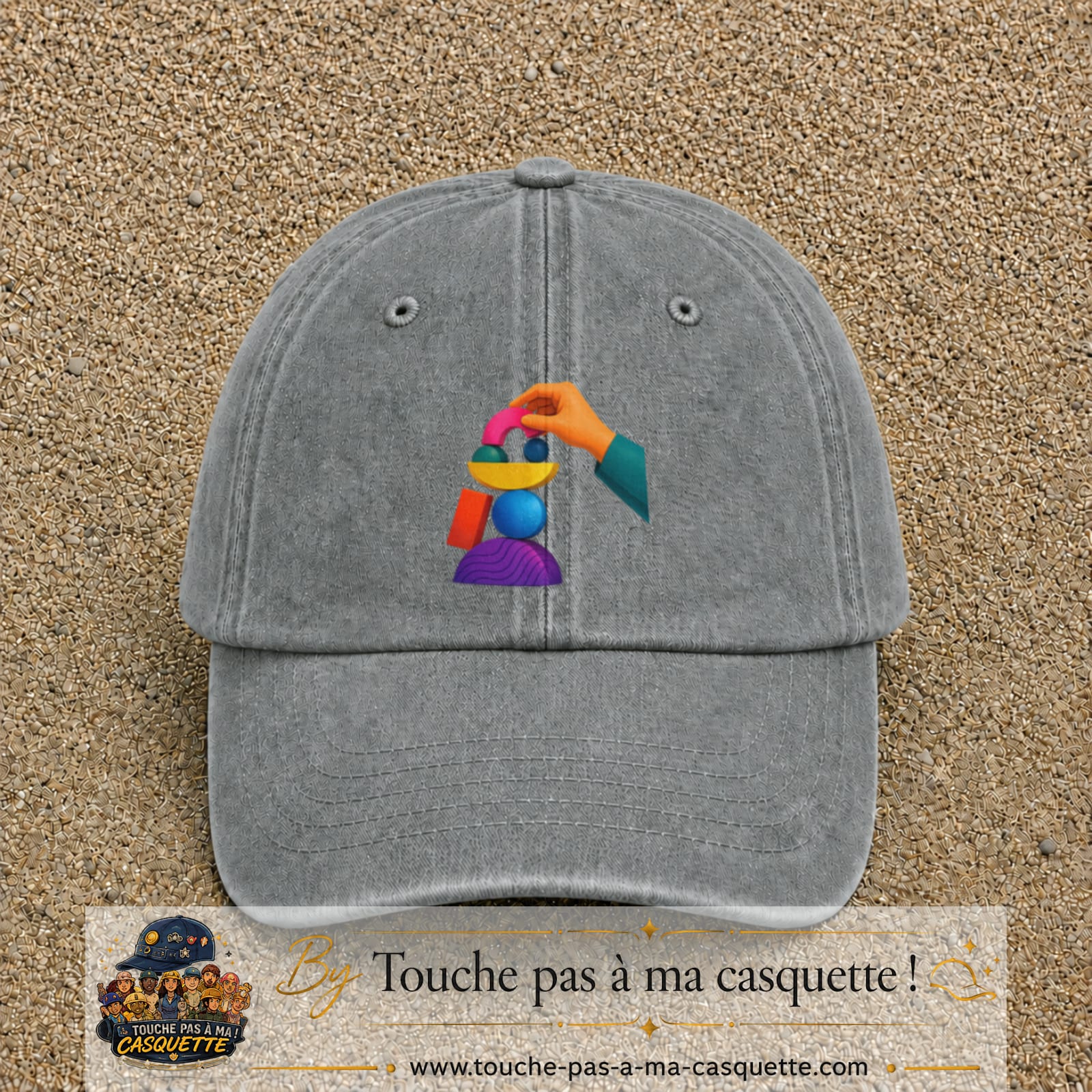 Image principale casquette Gris délavé avec motif Jeu d’équilibre 7 cm