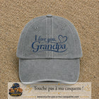 Casquette Gris délavé avec motif I Love You Grandpa en 7 cm – vue principale